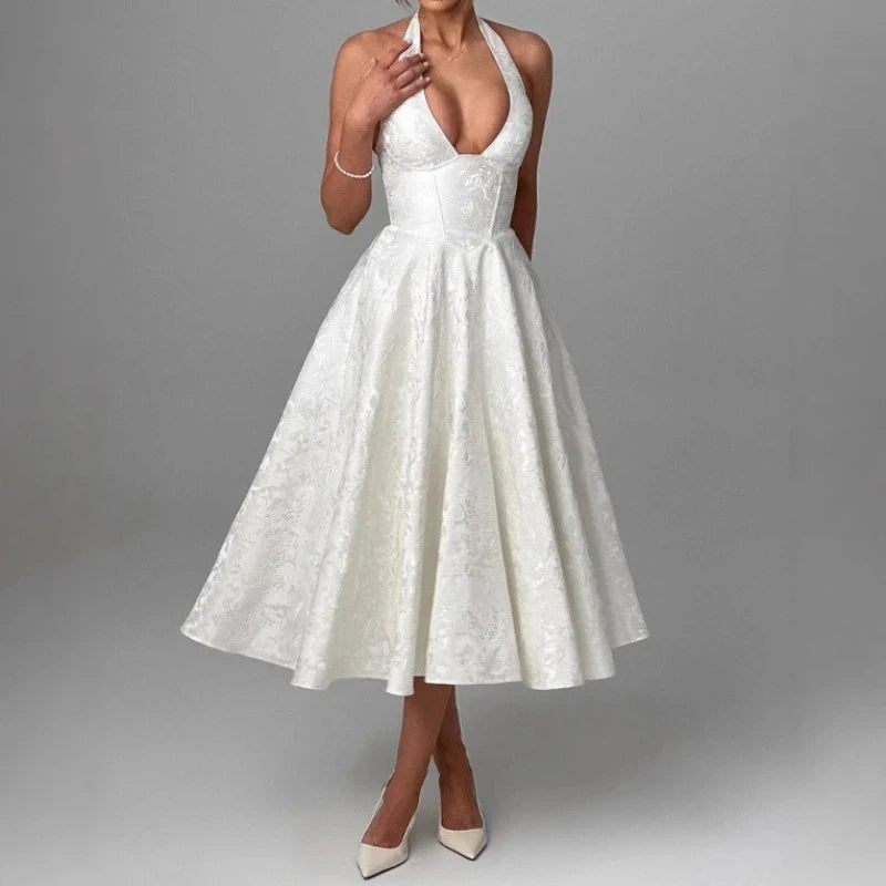 Halter Pleated Dress