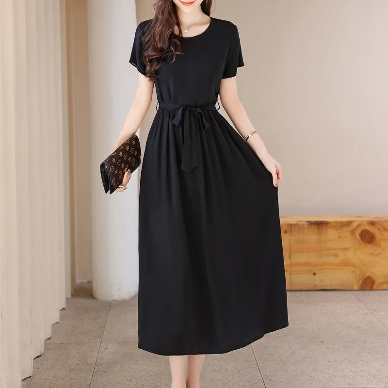 Solid Midi Dress