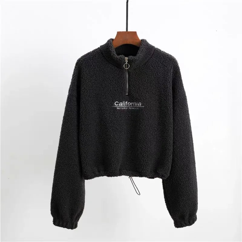 Letter Velvet Hoodie