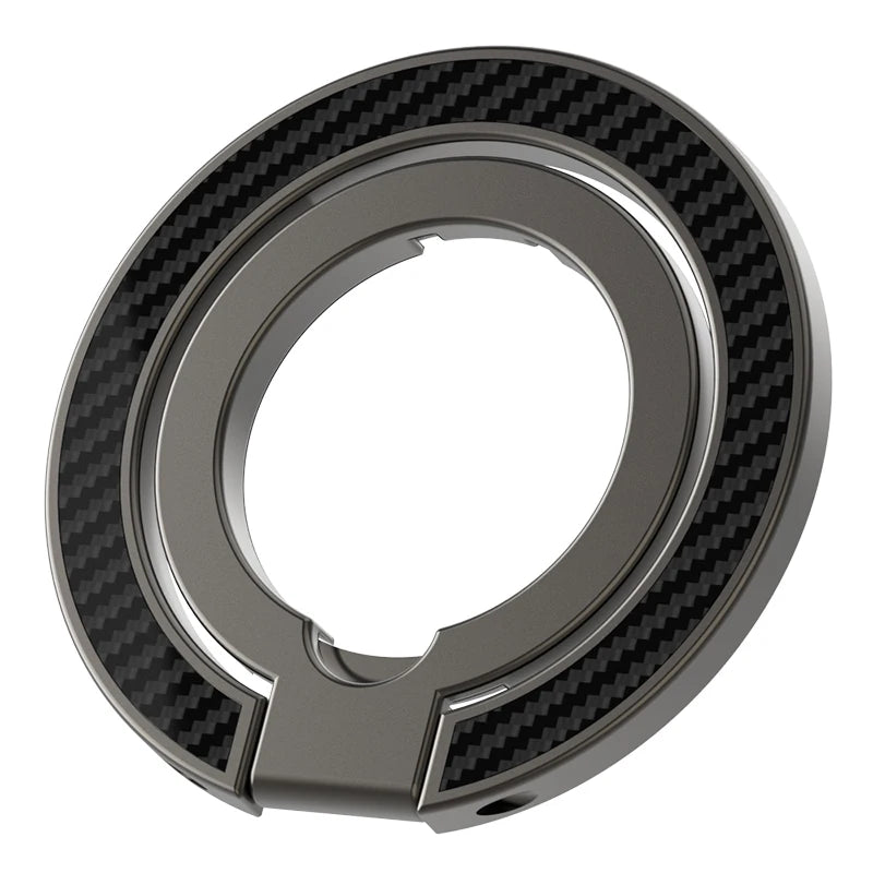 Magnetic Phone Finger Ring Holder for Magsafe Cellphone Double-sided Magnet Stand Carbon Fiber Double Ring Buckle for iPhone 17