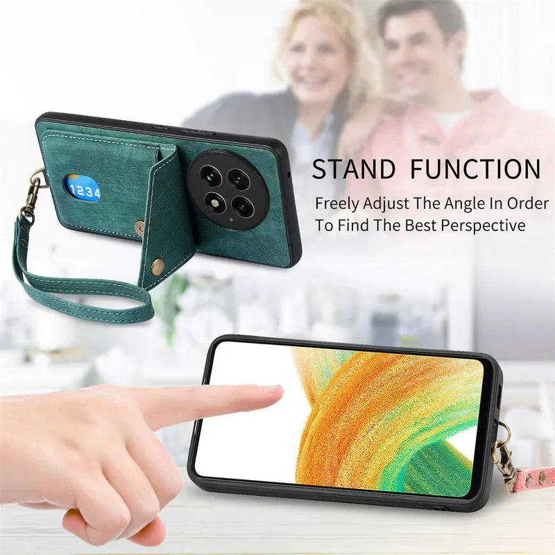 Cover For Oneplus 13R Leather Flip Wallet Card Slot Stand Holder Case For OnePlus 13R 13 12 11 1+ Ace 5 Pro Shockproof Bumper