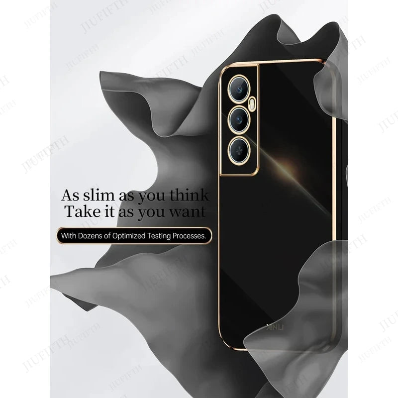 6d Luxury Phone Case For OPPO Realme C75 C30s C31 C35 C51 C53 C55 4G C63 C65 C67 14x Soft Silicone Shockproof Back Cover Cases