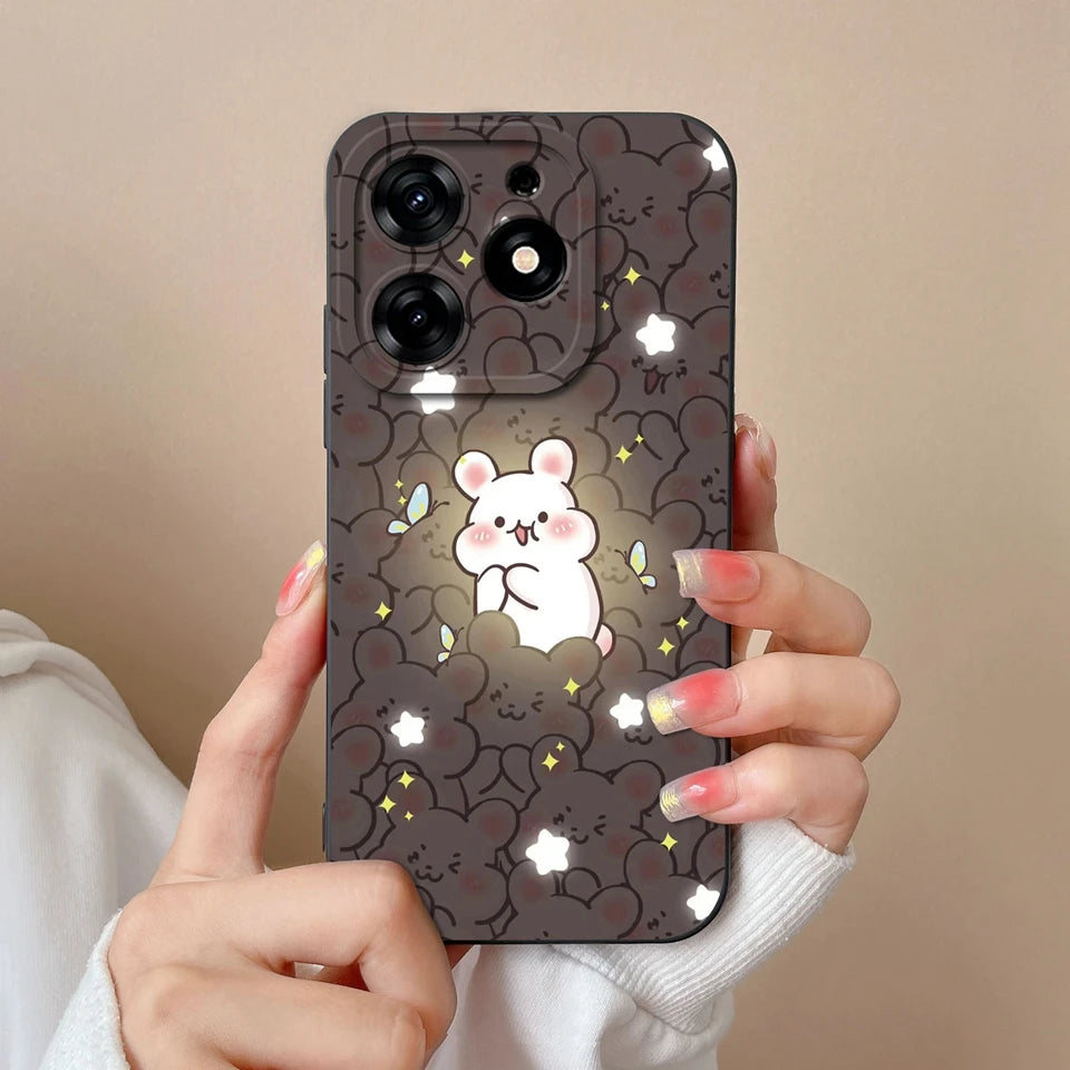 Case For Tecno Spark 10 Pro Pink Cloud Butterfly Liquid Shockproof Fashion Silicone Phone Cover For tecno spark 10 pro Funda