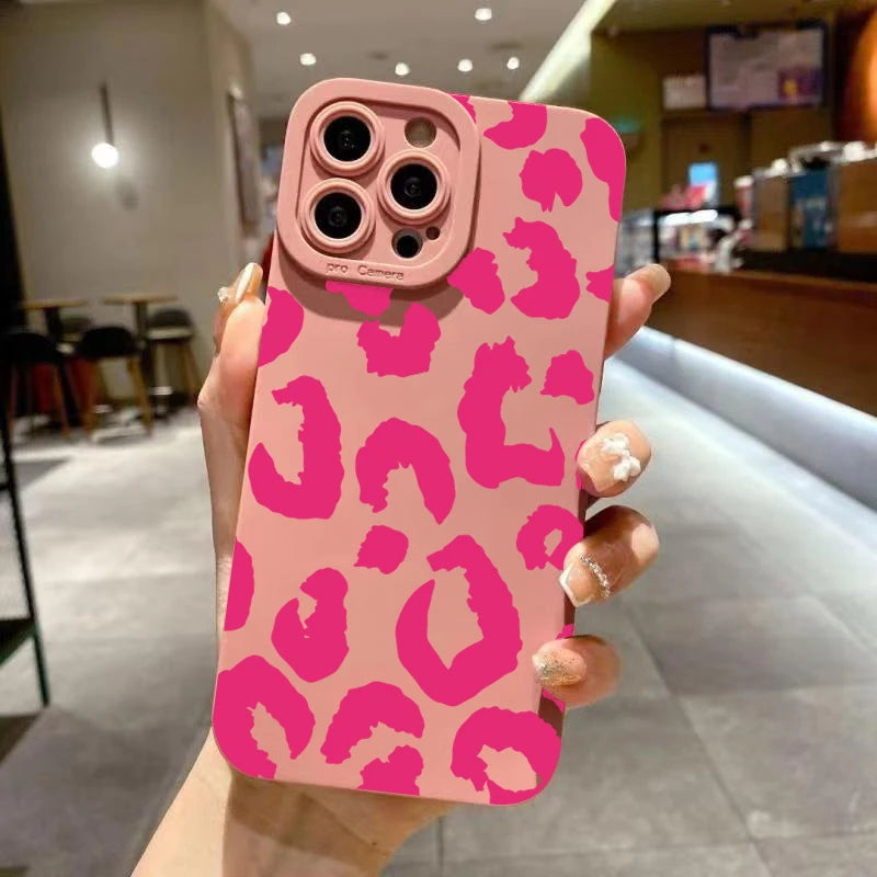 Leopard Design Camera Protective Phone Case for iPhone 16 Cases iPhone 17 Air 15 14 13 12 Pro Max 16E Cover