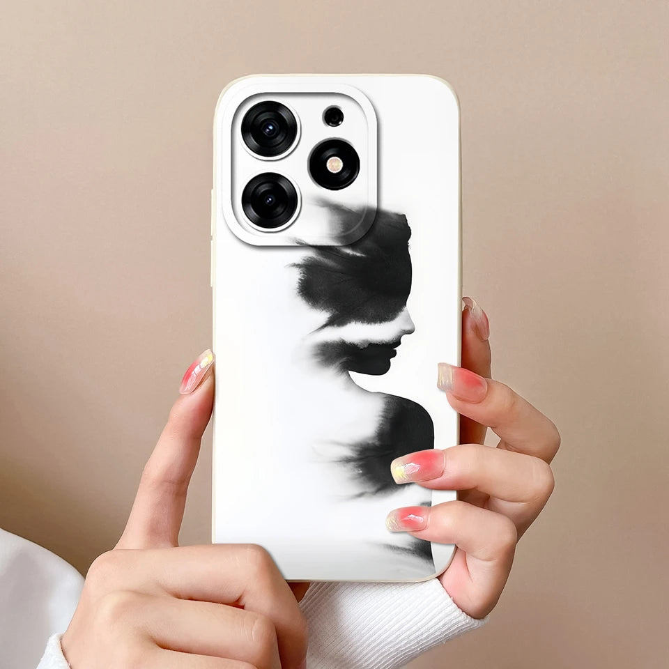 Case For Tecno Spark 10 Pro Pink Cloud Butterfly Liquid Shockproof Fashion Silicone Phone Cover For tecno spark 10 pro Funda