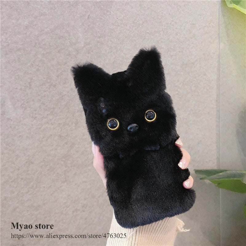 3D Cat Case For Motorola Moto G15 G35 G55 G75 G85 G84 G73 G53 G54 G34 G24 G14 G23 G13 G22 G52 G32 G62 G82 G42 G72 Cute Fur Cover