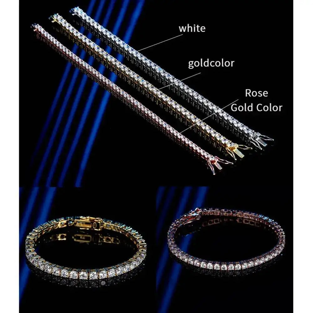SG 3mm 4mm Moissanite Tennis Bracelet