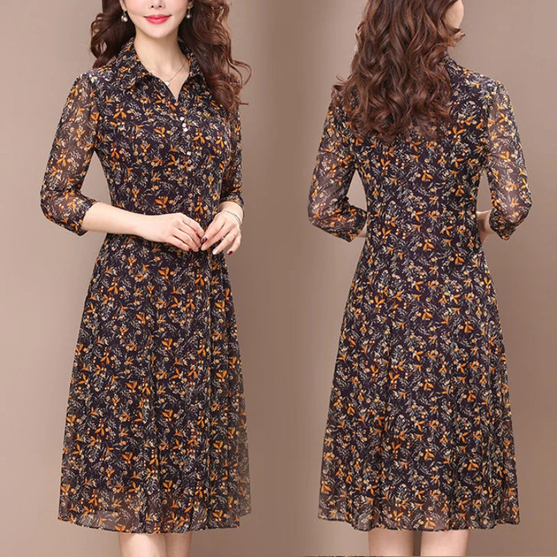 Turndown Collar Dress