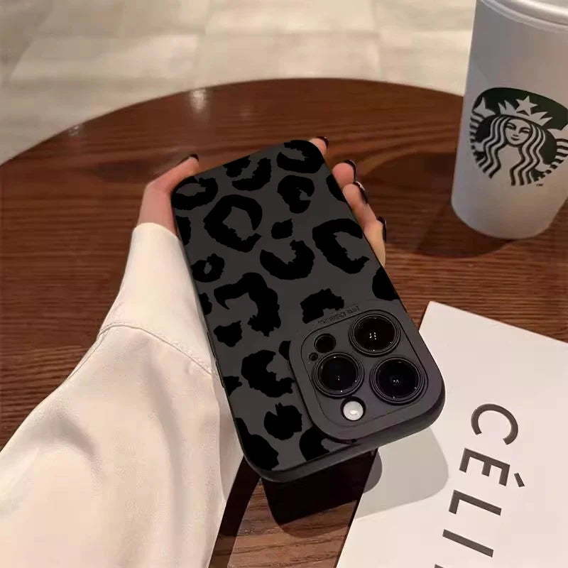 Leopard Design Camera Protective Phone Case for iPhone 16 Cases iPhone 17 Air 15 14 13 12 Pro Max 16E Cover