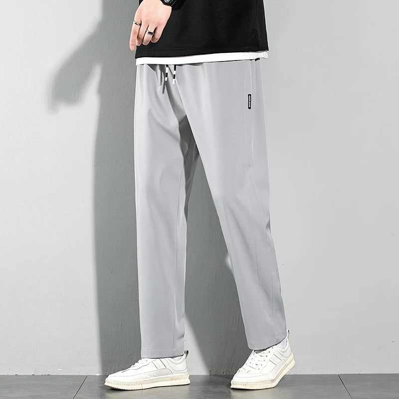 Elastic Straight Pants