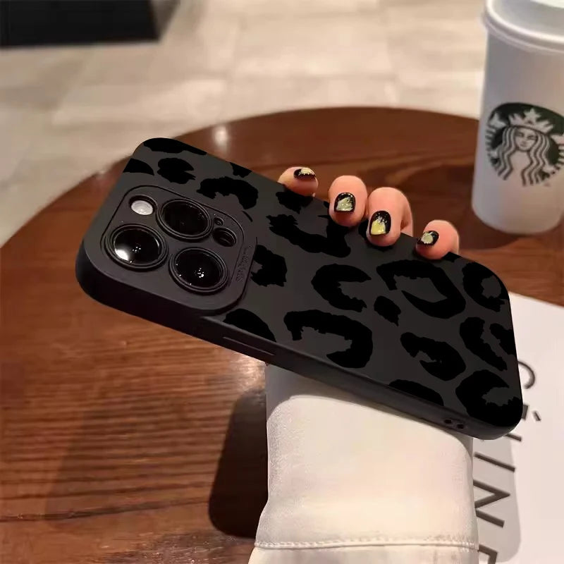 Leopard Design Camera Protective Phone Case for iPhone 16 Cases iPhone 17 Air 15 14 13 12 Pro Max 16E Cover