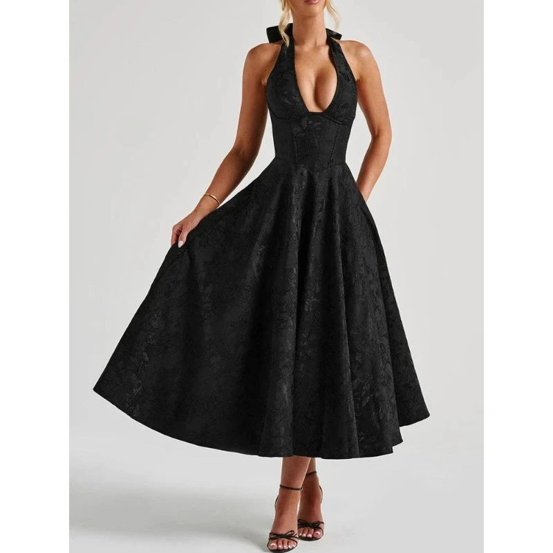 Halter Pleated Dress