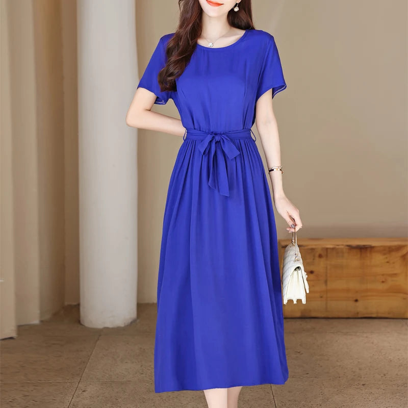 Solid Midi Dress