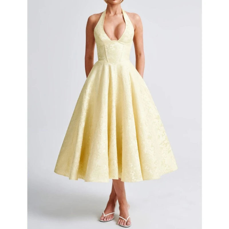 Halter Pleated Dress