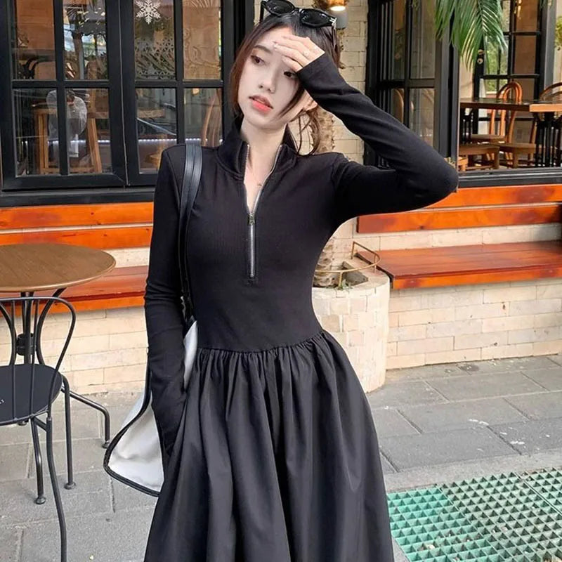 Turtleneck A-Line Dress