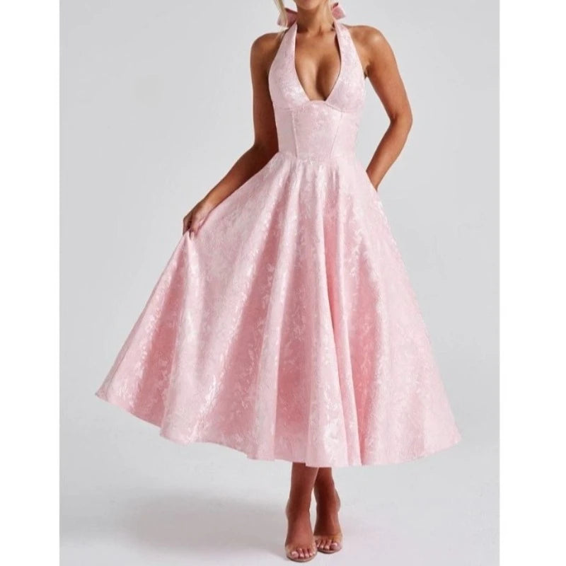 Halter Pleated Dress