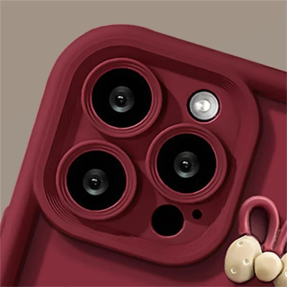 Cherry Girl Flower Candy Phone Case For iPhone 16pro 15 14 13 12 11 Pro Max 7 8 Plus Cute Autumn Soft Silicone Case