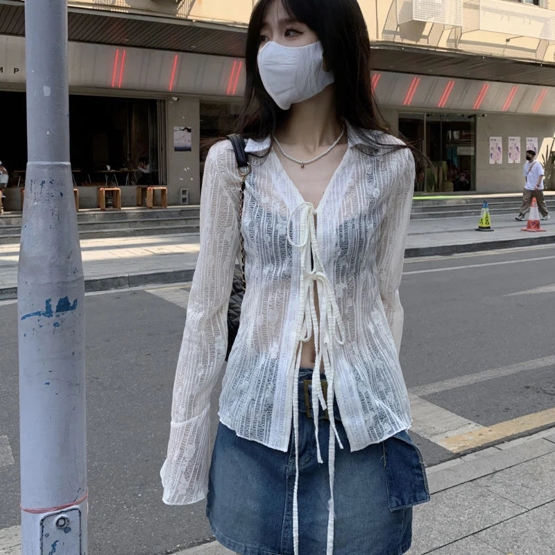 Lace Up Blouse
