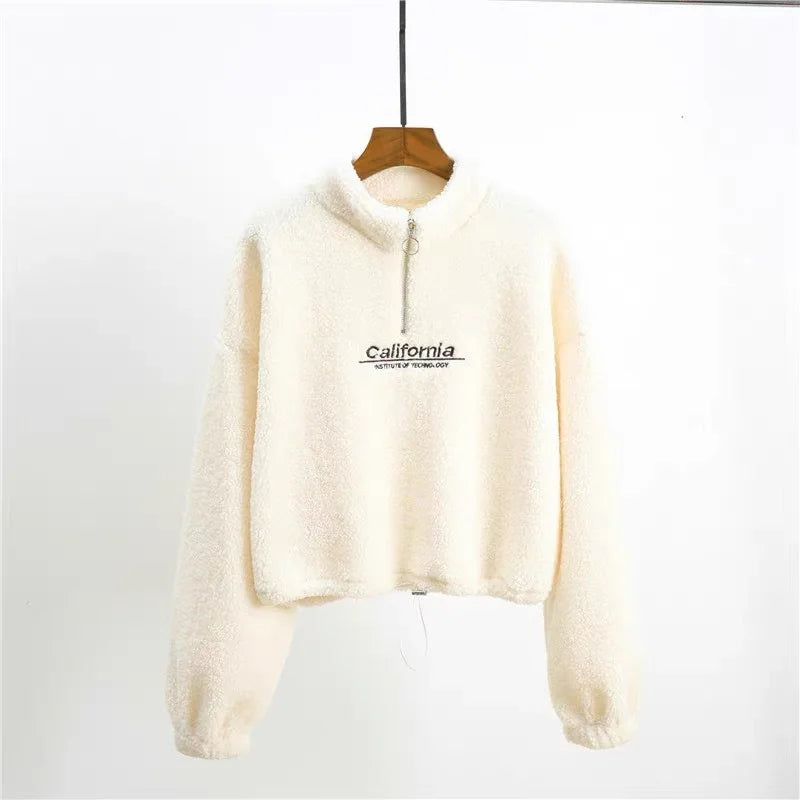 Letter Velvet Hoodie