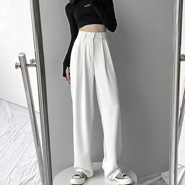 Casual Black Drape Trousers