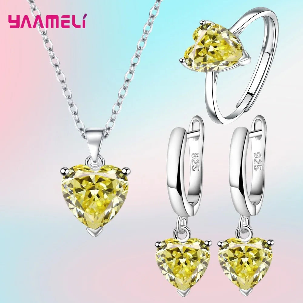 925 Sterling Silver Color Jewelry Gift Sets