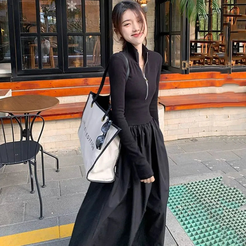 Turtleneck A-Line Dress