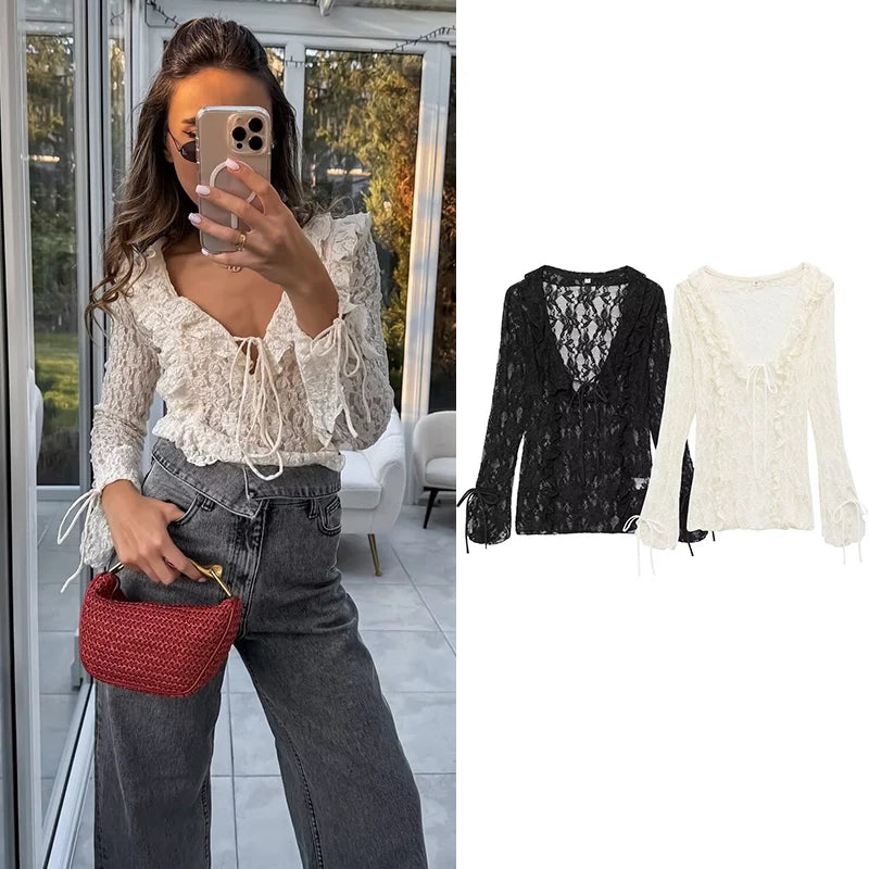 Lace V-Neck Top
