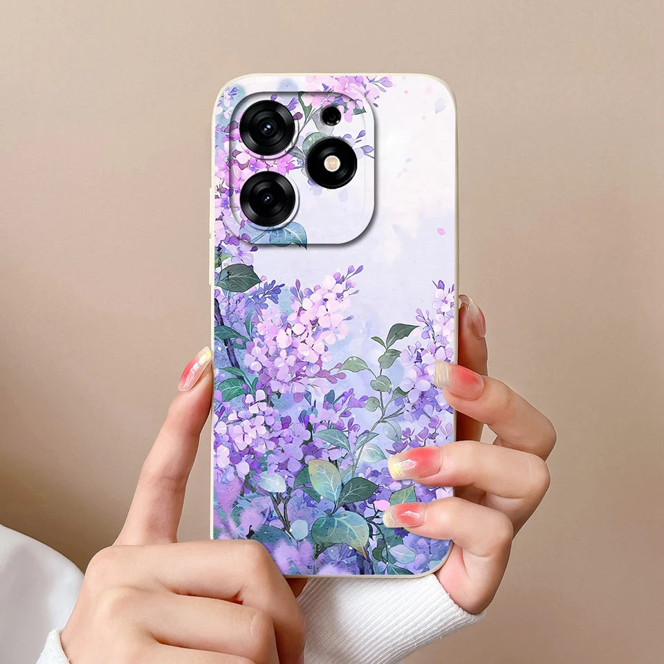 Case For Tecno Spark 10 Pro Pink Cloud Butterfly Liquid Shockproof Fashion Silicone Phone Cover For tecno spark 10 pro Funda