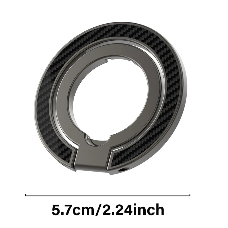 Magnetic Phone Finger Ring Holder for Magsafe Cellphone Double-sided Magnet Stand Carbon Fiber Double Ring Buckle for iPhone 17