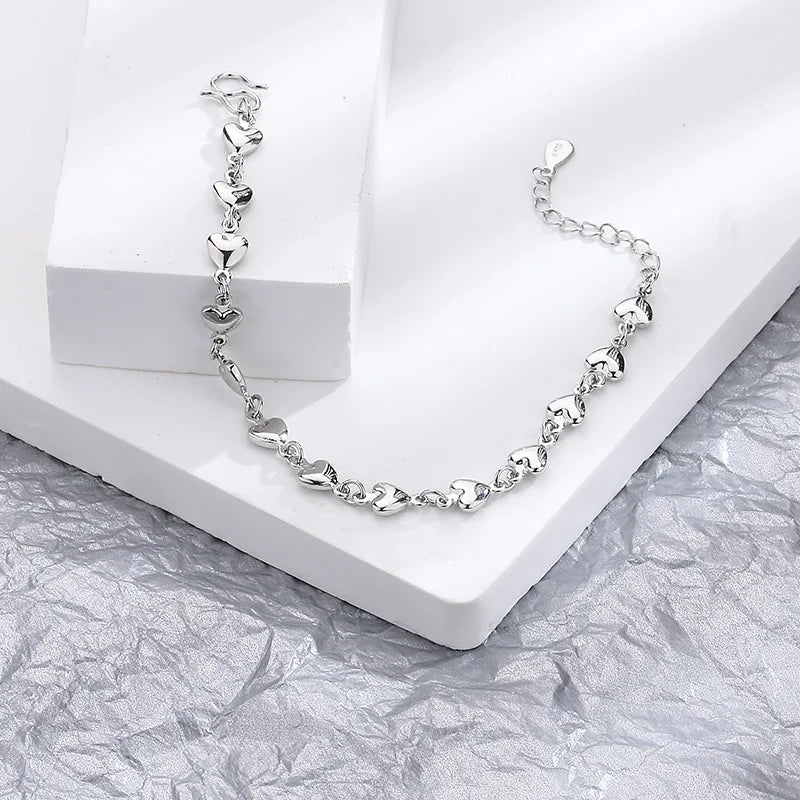 925 Silver Diamond-Studded Bracelet