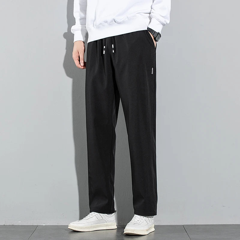 Elastic Straight Pants