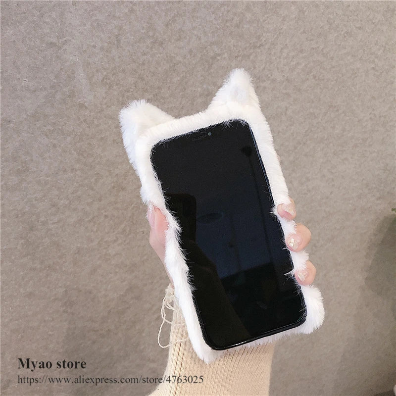 3D Cat Case For Motorola Moto G15 G35 G55 G75 G85 G84 G73 G53 G54 G34 G24 G14 G23 G13 G22 G52 G32 G62 G82 G42 G72 Cute Fur Cover