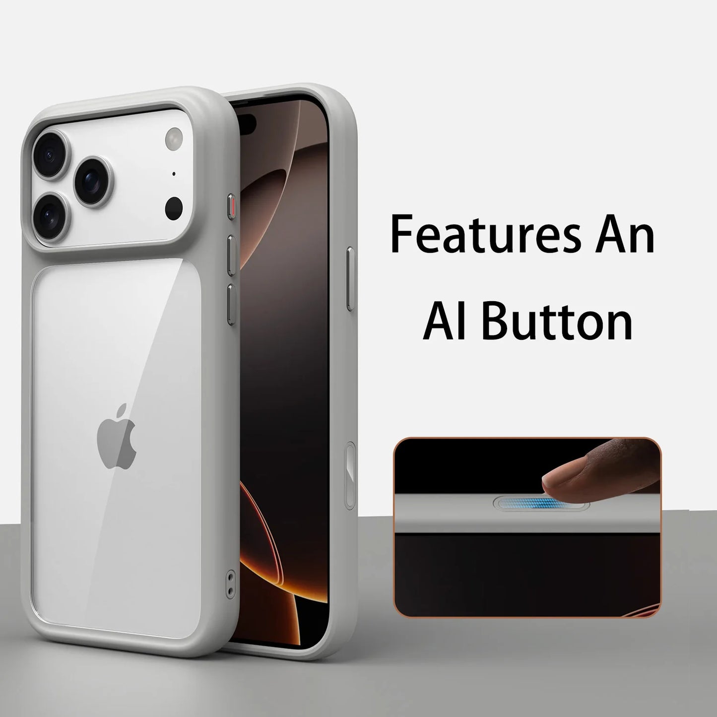 Luxury Orange Matte Transparent Magsafe Phone Case For iPhone 17 Pro Max 17 Pro 17 New Metal Buttons Skin Feel Shockproof Cover