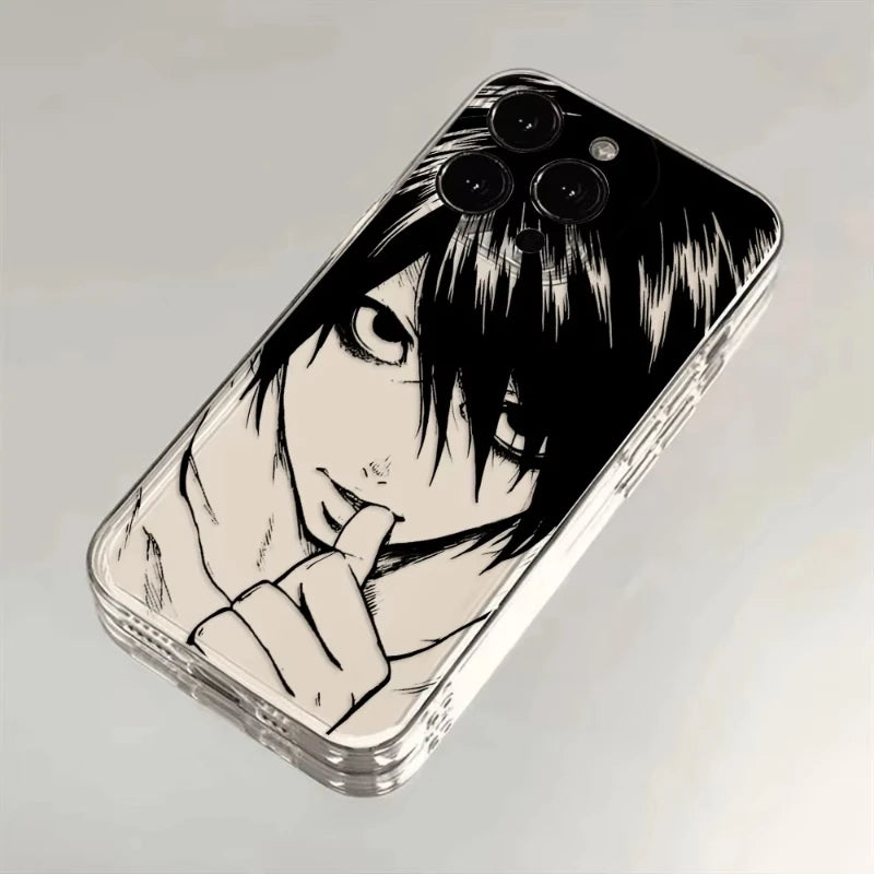 Japan Anime Death Note Phone Cases For iPhone 16 15 14 13 12 11 Pro Max XR 8 7 Plus 13 12 Mini Soft Transparent Cover