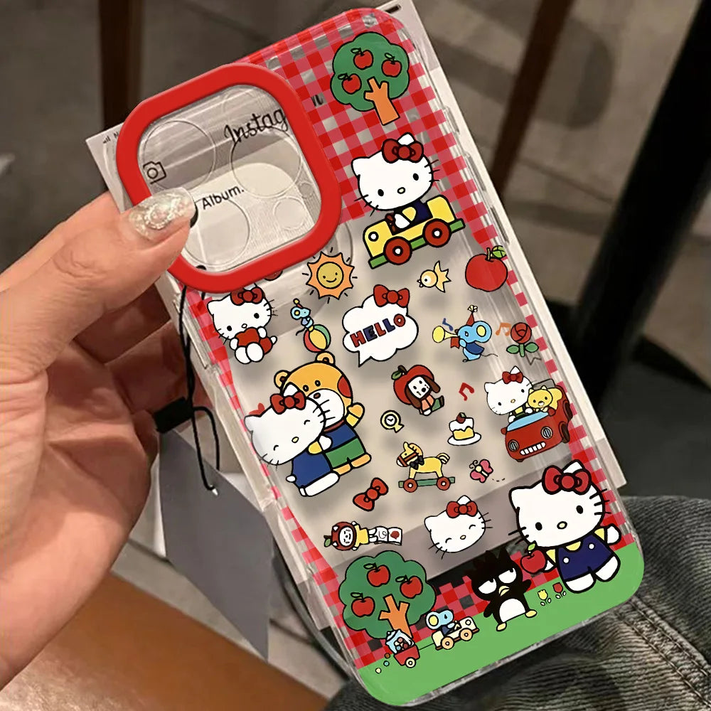 Cute Hellos kittys 3D Bow With Lanyard Phone Case For iPhone 16 16e 15 14 13 12 11 Mini Pro Max Plus Soft Back Cover