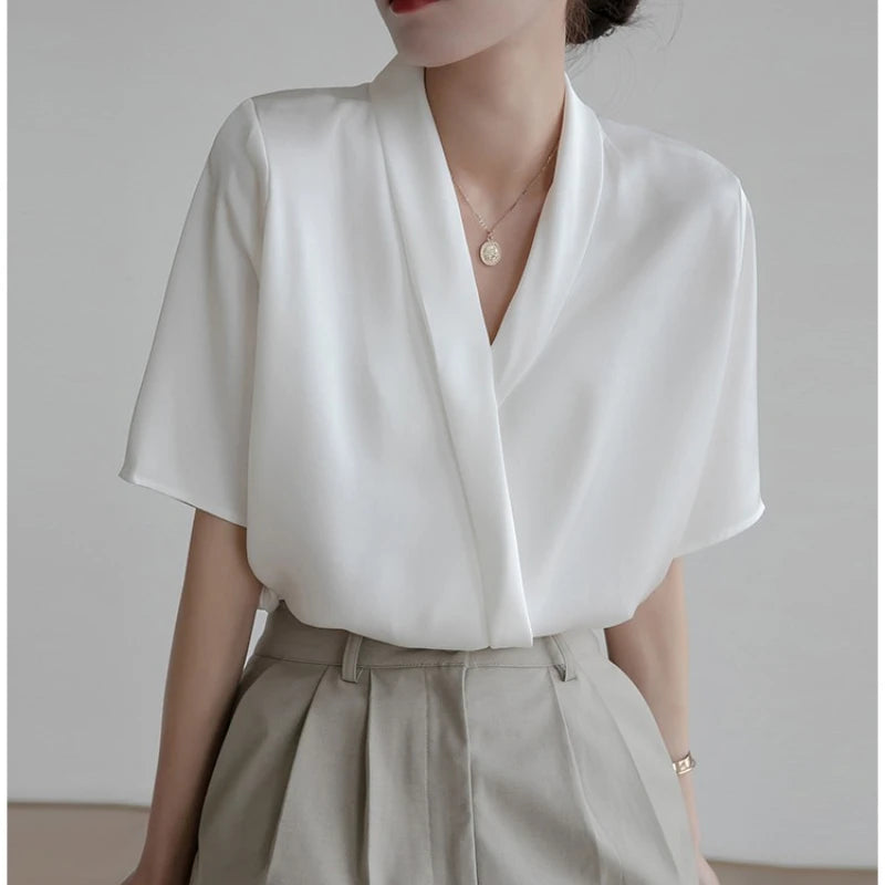 Cross V-Neck Blouse