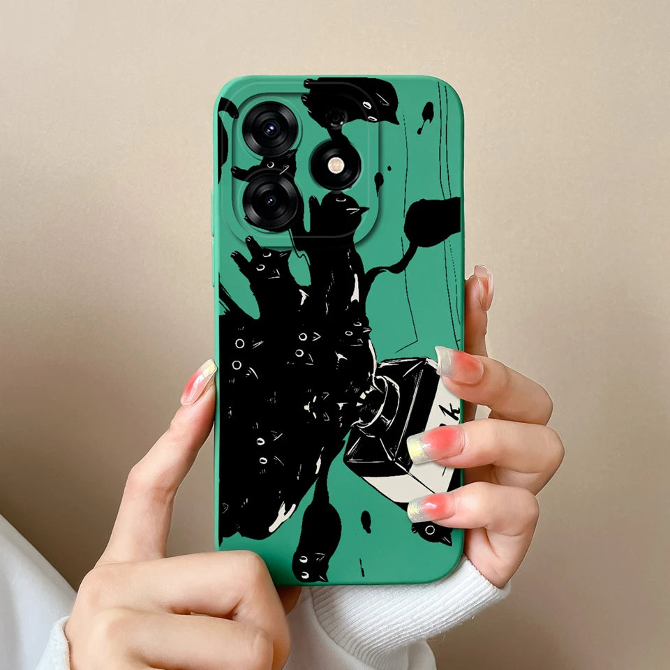 Case For Tecno Spark 10 Pro Pink Cloud Butterfly Liquid Shockproof Fashion Silicone Phone Cover For tecno spark 10 pro Funda