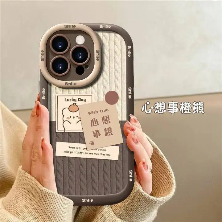 Cartoon Rabbit Case for iPhone 13 Pro Max 11 12 14 15 Pro Max 7 8 6 6S 15 14 Plus X XR XS Max Round Camera Protector Phone Cover