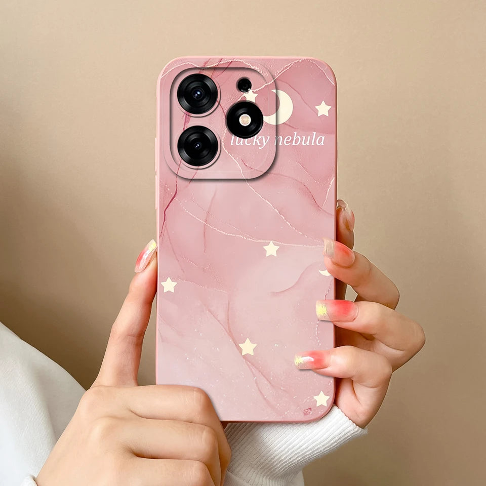 Case For Tecno Spark 10 Pro Pink Cloud Butterfly Liquid Shockproof Fashion Silicone Phone Cover For tecno spark 10 pro Funda