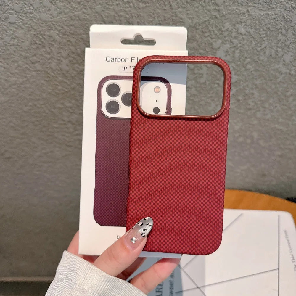 2025 New Original Cloth Texture Business Phone Case for IPhone 17 Pro Max Air Invisible Magnetic Charging Protection Cover Gifts