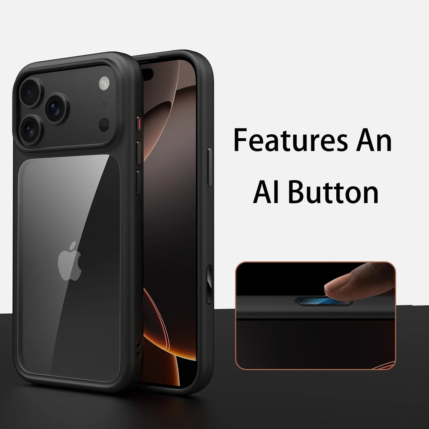 Luxury Orange Matte Transparent Magsafe Phone Case For iPhone 17 Pro Max 17 Pro 17 New Metal Buttons Skin Feel Shockproof Cover
