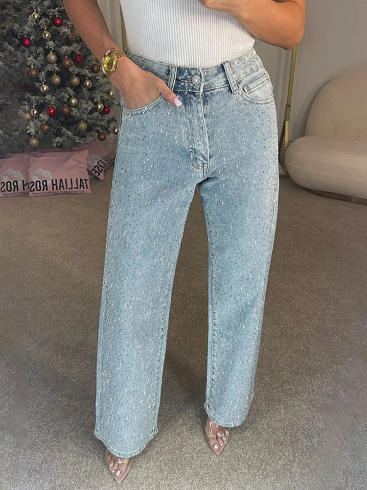 Rhinestone Diamond Denim