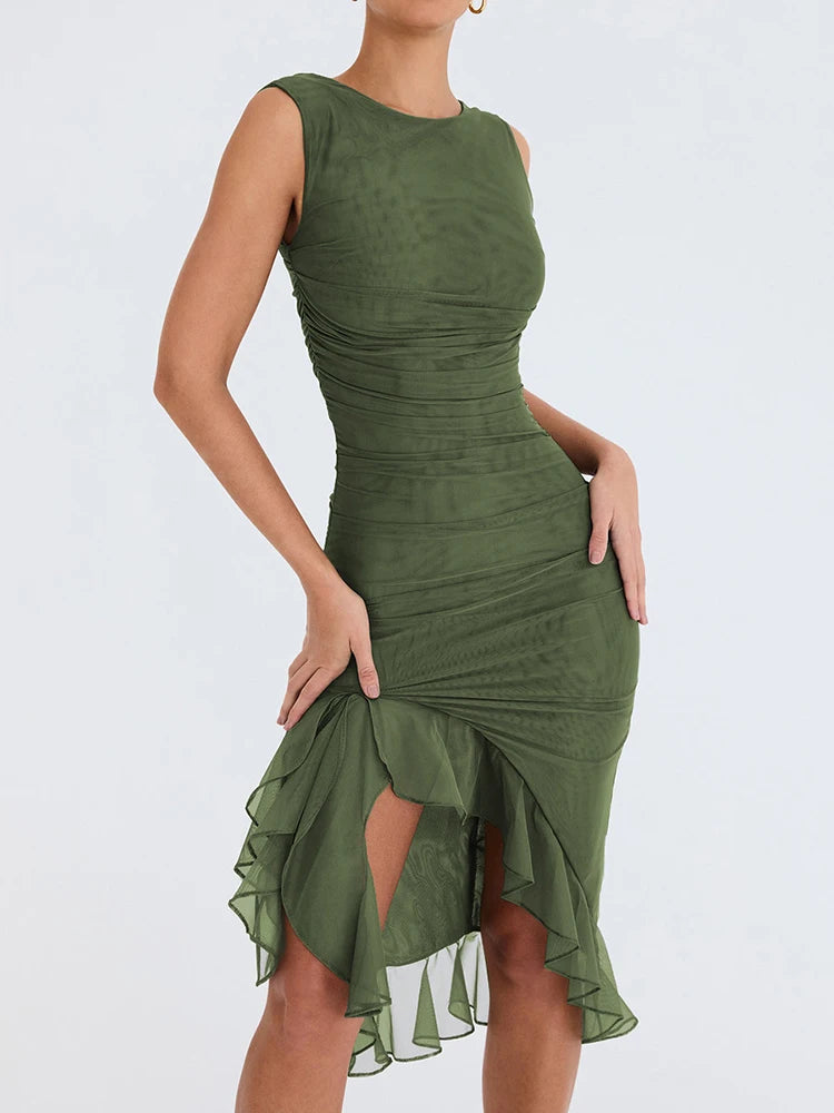 Ruffle Ruched Dress