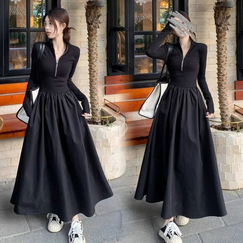 Turtleneck A-Line Dress