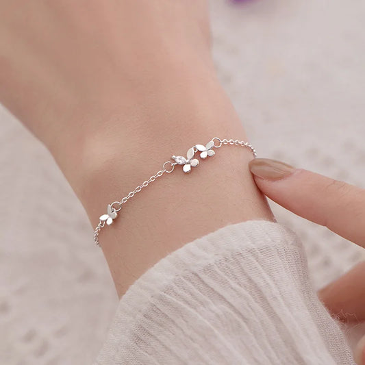 925 Silver Diamond-Studded Bracelet