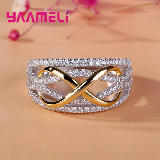 Infinity Love Ring 925 Sterling Silver Color
