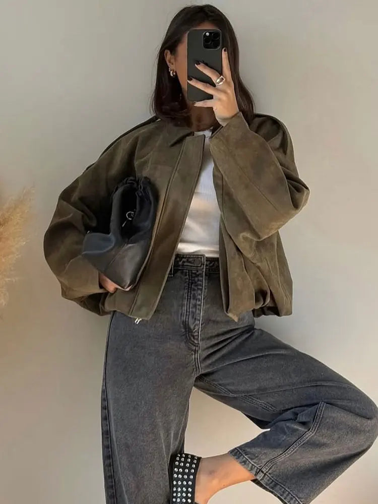 Suede Bomber Jacket