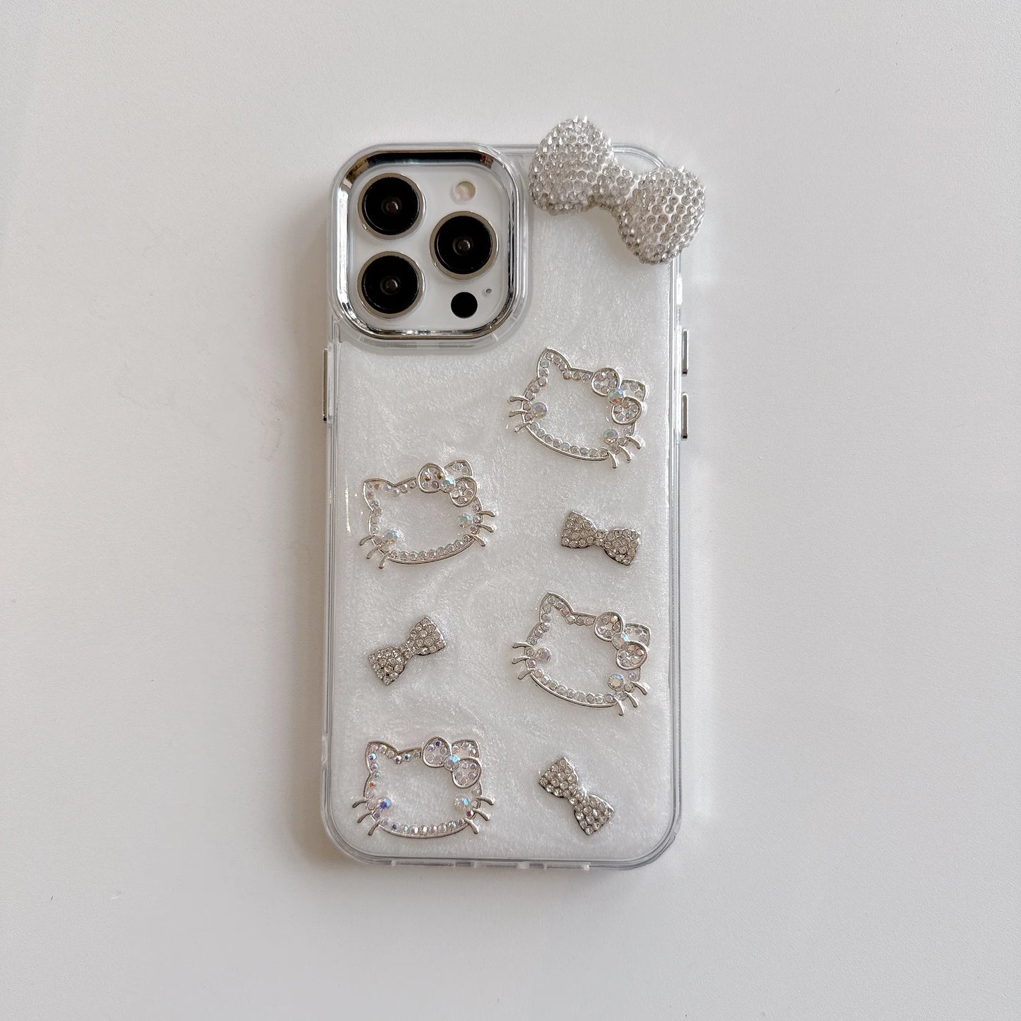 Hello Kitty Pink Diamond Bow Cute Stand Phone Case For iPhone 16 15 14 12 13 11 Pro Max XR XS MAX 7 8 PLUS MINI Y2K