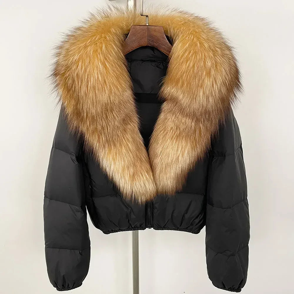 V-neck Down Coat