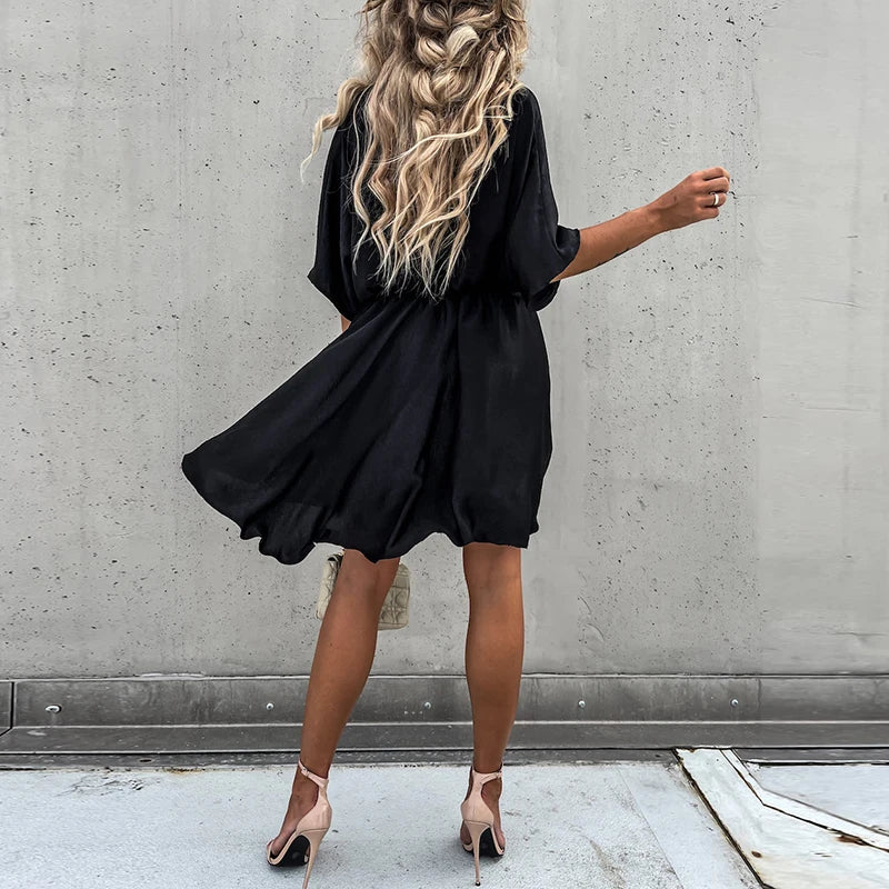V Neck Mini Dress